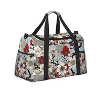 Mexpekil Borsone grande da portare a mano, impermeabile, per weekender, pieghevole, per viaggi, sport, palestra, danza, Fiori di ciliegio bianco, Taglia unica