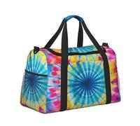 Mexpekil Borsone grande da portare a mano, impermeabile, per weekender, pieghevole, per viaggi, sport, palestra, danza, Tie-dye Rosa, Taglia unica