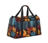 Mexpekil Borsone grande da portare a mano, impermeabile, per weekender, pieghevole, per viaggi, sport, palestra, danza, Legno di zucca autunnale, Taglia unica