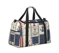 Mexpekil Borsone grande da portare a mano, impermeabile, per weekender, pieghevole, per viaggi, sport, palestra, danza, Bussola nautica patchwork, Taglia unica