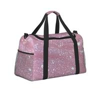 Mexpekil Borsone grande da portare a mano, impermeabile, per weekender, pieghevole, per viaggi, sport, palestra, danza, Motivo glitter rosa, Taglia unica