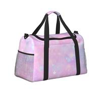Mexpekil Borsone grande da portare a mano, impermeabile, per weekender, pieghevole, per viaggi, sport, palestra, danza, Glitter Stella Rosa, Taglia unica