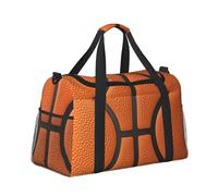 Mexpekil Borsone grande da portare a mano, impermeabile, per weekender, pieghevole, per viaggi, sport, palestra, danza, Pelle Arancione Basket, Taglia unica