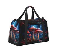 Mexpekil Borsone grande da portare a mano, impermeabile, per weekender, pieghevole, per viaggi, sport, palestra, danza, Fungo Rosso Magico, Taglia unica