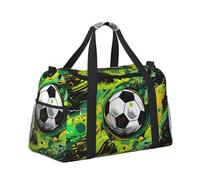 Mexpekil Borsone grande da portare a mano, impermeabile, per weekender, pieghevole, per viaggi, sport, palestra, danza, Magia del calcio sportivo, Taglia unica