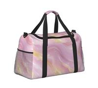 Mexpekil Borsone grande da portare a mano, impermeabile, per weekender, pieghevole, per viaggi, sport, palestra, danza, Glitter rosa marmo oro, Taglia unica