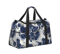 Mexpekil Borsone grande da portare a mano, impermeabile, per weekender, pieghevole, per viaggi, sport, palestra, danza, Marmo Blu Bianco, Taglia unica