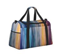 Mexpekil Borsone in legno arcobaleno da portare a mano, impermeabile, per sport, palestra, danza, grande, weekender, per la notte, pieghevole, da viaggio, per donne e uomini, Arcobaleno Legno, Taglia