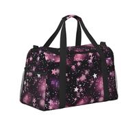 Mexpekil Borsone rosa Galaxy Star borsone bagaglio a mano impermeabile sport palestra danza borsa grande weekend pernottamento borsa pieghevole da viaggio per donne uomini, Galassia Stella, Taglia