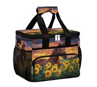 Mexpekil Brown Horse Girasole Borse per il pranzo isolate riutilizzabili per donne uomini adulti scatola termica per il pranzo grande riutilizzabile borsa termica per il pranzo per il lavoro picnic