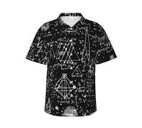 Mexpekil Camicia hawaiana da uomo con formula matematica, casual, a maniche corte, con bottoni, per l'estate e la spiaggia, Multicolore, S