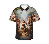 Mexpekil Camicia hawaiana da uomo con scimmia, camicia casual a maniche corte con bottoni, camicia estiva da spiaggia, Multicolore, L