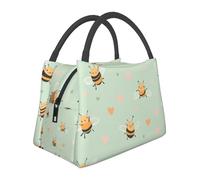 Mexpekil Carine api Cuori Borse per il pranzo isolate per le donne Lunchbox Termico Adulti Grande Capacità Picnic Cooler Bag Portatile Lunch Tote Bag Borsa per il Lavoro
