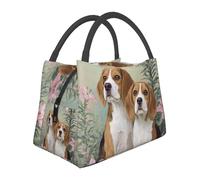 Mexpekil Carino Beagle Dogs Farfalle Borse per il pranzo isolate per le donne Lunch Box Termico Adulti Grande Capacità Picnic Cooler Bag Portatile Lunch Tote Bag Borsa per il Lavoro