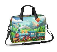 Mexpekil Cartone animato treno a vapore nella foresta borsa per computer portatile 13-16 pollici borsa messenger borsa per computer portatile per donne uomini