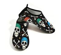 Mexpekil Cartoon Pirate Skull Bones Water Shoes per le donne uomini Quick Dry antiscivolo scarpe da acqua a piedi nudi, Ossa del cranio dei pirati dei, 42.5/43 EU