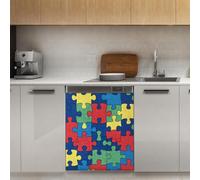 Mexpekil Color Puzzle Lavastoviglie Magnete Copertura 53x66 Pollici Decorativo Lavastoviglie Adesivo per Porta D'ingresso Impermeabile Pannello Elettrodomestico Cucina Pannello Adesivo Magnetico