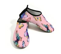 Mexpekil Colorato Animale Farfalla Modello Scarpe Da Acqua Per Le Donne Degli Uomini Quick Dry Antiscivolo A Piedi, Motivo colorato con farfalle e animali, 37/38 EU