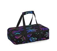 Mexpekil Colorful Love Heart Spider Web isolato casseruola Carrier per cibo caldo o freddo impermeabile casseruola Carrier Lunch Tote Bag