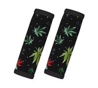 Mexpekil Confezione da 2 custodie per bagagli con foglie di cannabis, in neoprene, universali, accessori per valigie da viaggio, antiscivolo, per valigie, borse, maniglie delle porte