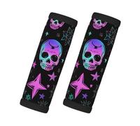 Mexpekil Confezione da 2 custodie per bagagli, con teschi, lune, stelle, in neoprene, universali, accessori per valigie, borse e maniglie delle porte