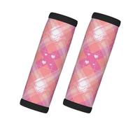 Mexpekil Confezione da 2 custodie per bagagli in neoprene con cuori rosa scozzesi identificatori per bagagli universali da viaggio accessori antiscivolo per valigie borse maniglie delle porte