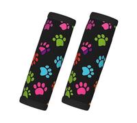 Mexpekil Confezione da 2 custodie per bagagli in neoprene con stampa di zampe colorate al neon, universali, accessori per valigie da viaggio, antiscivolo, per valigie, borse, maniglie delle porte