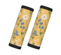 Mexpekil Confezione da 2 custodie per bagagli, piccole margherite, piante, in neoprene, universali, accessori per valigie da viaggio, antiscivolo, per valigie, borse, maniglie delle porte