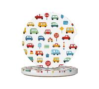 Mexpekil Confezione da 2 sottobicchieri per auto con base in sughero antiscivolo, colorati, per auto, camion, strada, assorbenti, in ceramica, per bevande, accessori universali per auto per donne e