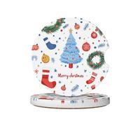 Mexpekil Confezione da 2 sottobicchieri per auto con base in sughero antiscivolo, decorazione natalizia in stile cartone animato, sottobicchieri assorbenti in ceramica per bevande, accessori