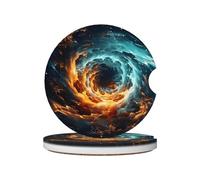Mexpekil Confezione da 2 sottobicchieri per auto con base in sughero antiscivolo Universo Sstarry Sky assorbenti in ceramica per bevande, accessori universali per auto per donne e uomini
