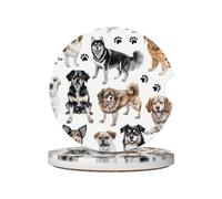 Mexpekil Confezione da 2 sottobicchieri per auto per portabicchieri con base in sughero antiscivolo di razza di cane, carini e assorbenti, in ceramica, per bevande, accessori universali per auto per