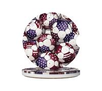 Mexpekil Confezione da 2 sottobicchieri per auto per portabicchieri con base in sughero antiscivolo, motivo bandiera del calcio, assorbenti, in ceramica, per bevande, accessori universali per auto per