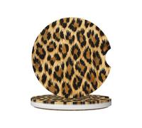 Mexpekil Confezione da 2 sottobicchieri per auto per portabicchieri con base in sughero antiscivolo, stampa tigre, assorbenti, in ceramica, per bevande, accessori universali per auto per donne e