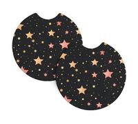 Mexpekil Confezione da 2 sottobicchieri per portabicchieri con base in gomma antiscivolo Galaxy Space Stars Sottobicchieri assorbenti per bevande, accessori universali per auto per donne e uomini