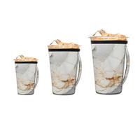 Mexpekil Confezione da 3 custodie riutilizzabili per caffè freddo con manico, con stampa astratta, misura universale per tazze da 16-92 once, bicchieri e bicchieri, portabicchieri isolati in neoprene