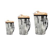 Mexpekil Confezione da 3 custodie riutilizzabili per caffè freddo con manico, stampa astratta grigia, universali, per tazze da 16-92 once, bicchieri e bicchieri, portabicchieri isolati in neoprene per