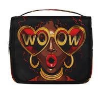 Mexpekil Cool African American Women Toiletry Bag per donne uomini signore, borsa da viaggio impermeabile da appendere con gancio, borsa cosmetica organizer