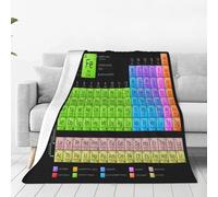 Mexpekil Coperta con tavola periodica degli elementi, morbida e calda coperta in pile soffice in flanella per letto, divano, casa, 125 x 150 cm