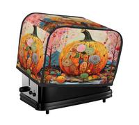 Mexpekil Copertura colorata per tostapane con zucca del Ringraziamento per pittura artistica a 2 fette di copertura per pane impermeabile per cucina piccolo elettrodomestico coperture antipolvere