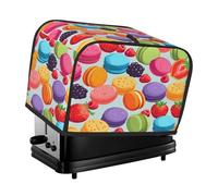 Mexpekil Copertura colorata per tostapane Macron con 2 fette di frutti di bosco, copertura impermeabile per piccoli elettrodomestici da cucina, antipolvere, protezione per forno tostapane, regalo da