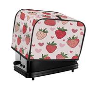Mexpekil Copertura disegnata a mano per tostapane con fragole e cuore per tostapane a 2 fette, piccola copertura per macchina del pane da cucina, accessori antipolvere