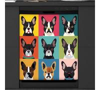 Mexpekil Copertura magnetica colorata per lavastoviglie, motivo: testa di bulldog francese, 53,3 x 66 cm, decorativa, impermeabile, per elettrodomestici da cucina