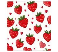 Mexpekil Copertura magnetica decorativa per lavastoviglie, motivo: fragole rosse e cuore, impermeabile, per lavastoviglie, frigorifero, decorazione per la casa, la cucina, 53,3 x 66 cm