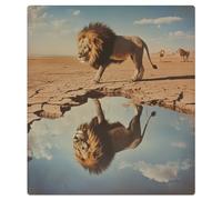 Mexpekil Copertura magnetica per lavastoviglie, 53,3 x 66 cm, con leone che cammina, impermeabile, decorativa, magnetica, per elettrodomestici da cucina