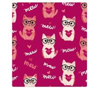 Mexpekil Copertura magnetica per lavastoviglie, 53,3 x 66 cm, gatto con occhiali e cuore, impermeabile, decorativo, adesivo per lavastoviglie per elettrodomestici da cucina