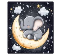 Mexpekil Copertura magnetica per lavastoviglie, 53,3 x 66 cm, motivo: elefante che dorme sulla luna, impermeabile, decorativo, adesivo per lavastoviglie per elettrodomestici da cucina