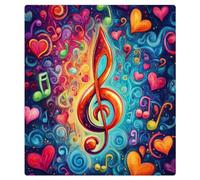 Mexpekil Copertura magnetica per lavastoviglie, 53,3 x 66 cm, nota musicale colorata, a forma di cuore, impermeabile, decorativa, per elettrodomestici da cucina