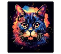 Mexpekil Copertura magnetica per lavastoviglie, 53,3 x 66 cm, testa di gatto galassia colorata, impermeabile, decorativa, magnetica, per elettrodomestici da cucina