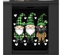 Mexpekil Copertura magnetica per lavastoviglie a forma di cuore con gnomi | 58,4 x 66 cm riutilizzabile Lavastoviglie Coperture Decorative Lavastoviglie Pannello Frontale Magnetico Adesivo per